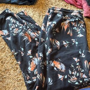 Floral Print fleece Bottoms